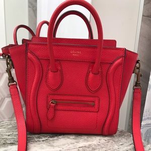 Red leather nano bag